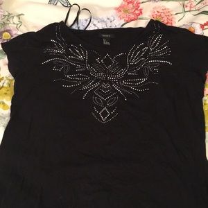 Forever 21 Black Embellished Top S